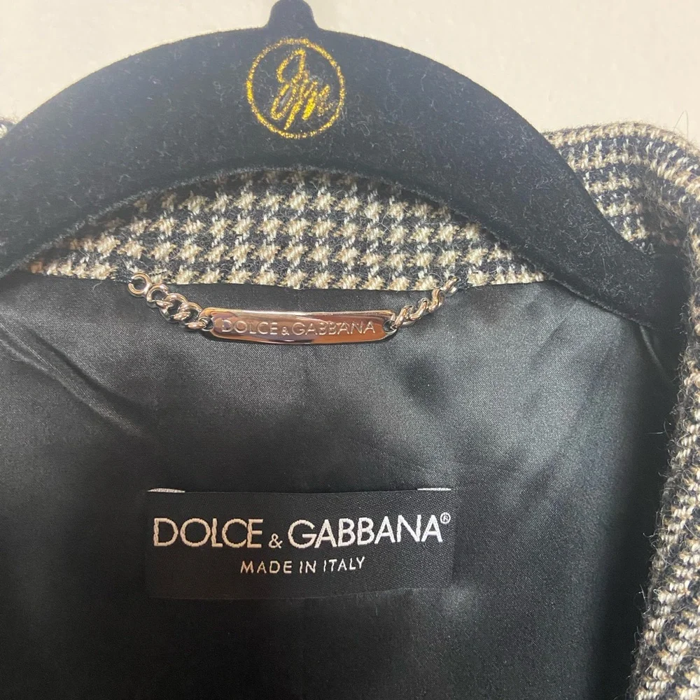 Dolce & Gabbana Wool Plaid Suit Y2K Cropped Blazer Flare Pants Made in Italy - Picture 13 of 16